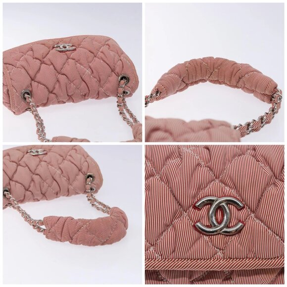 CHANEL Ultra Stitch Chain Shoulder Bag Nylon Red Silver CC Auth 132483 - Picture 16 of 16